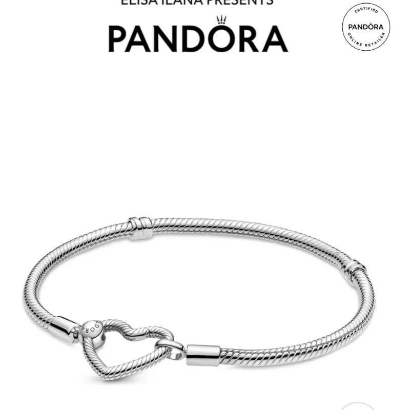 PANDORA MOMENTS HEART CLOSURE SNAKE CHAIN BRACELET