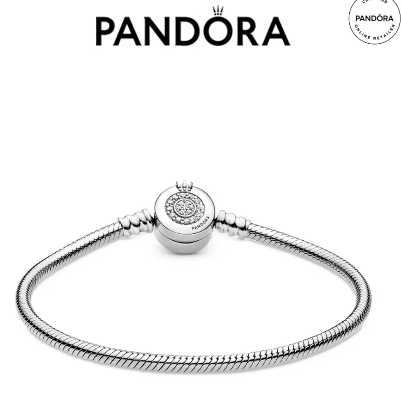 PANDORA MOMENTS SPARKLING CROWN O SNAKE CHAIN BRACELET