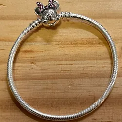 Pulsera flexible Minnie Lazo rosado 