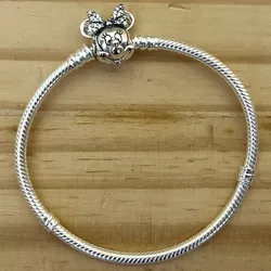 Pulsera flexible Minnie plateada