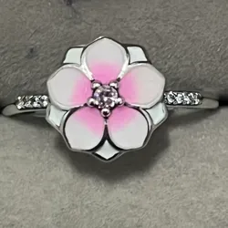 Anillo flor rosada 