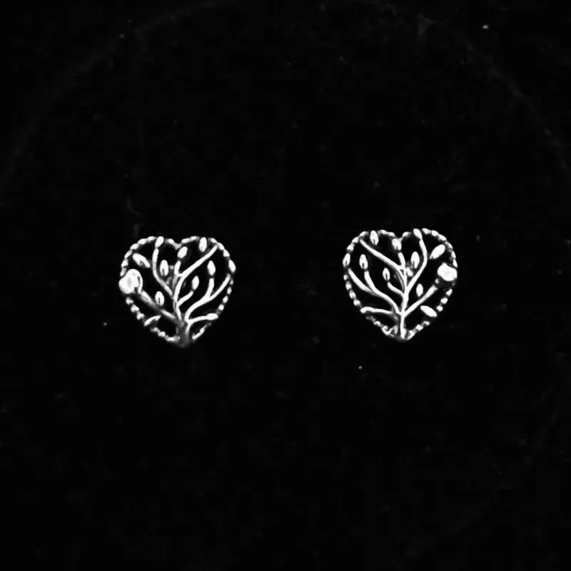 Aretes corazón Árbol de la vida