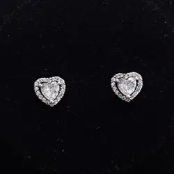 Aretes de Corazón de brillo blanco 