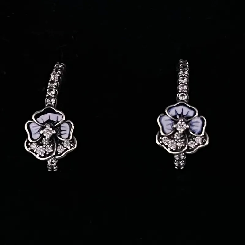 Argollas flor azul 