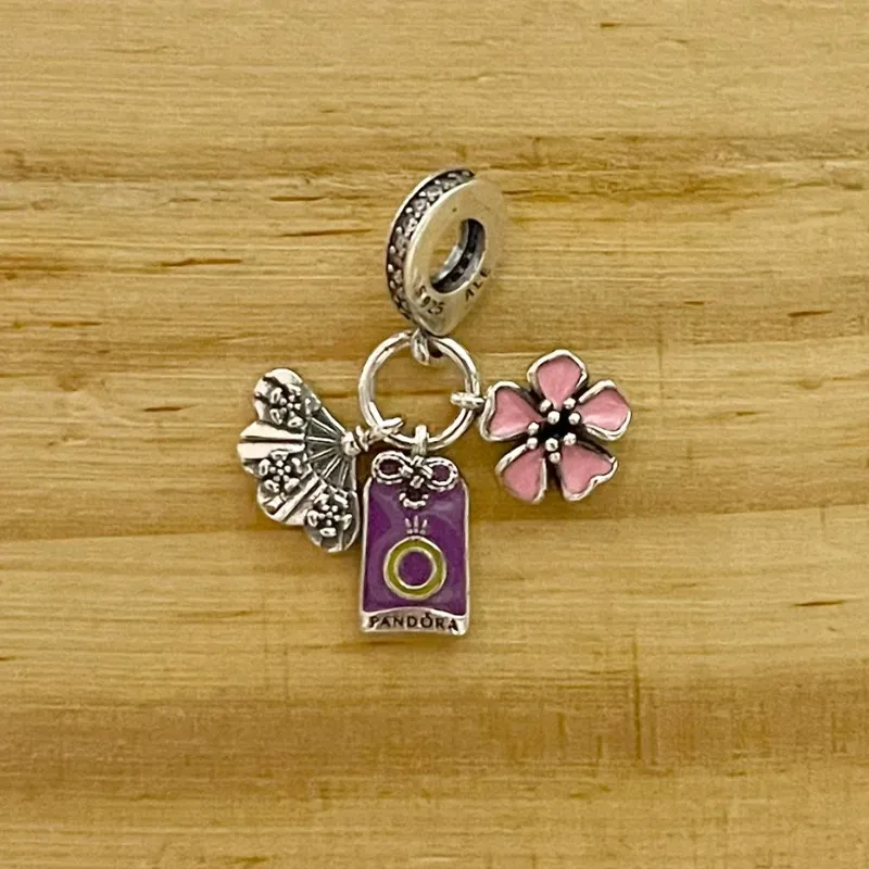 Charm abanico-flor-Pandora 