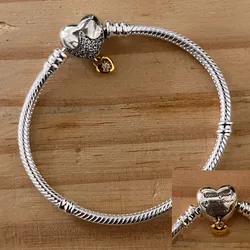 Pulsera Flexible corazón candado 