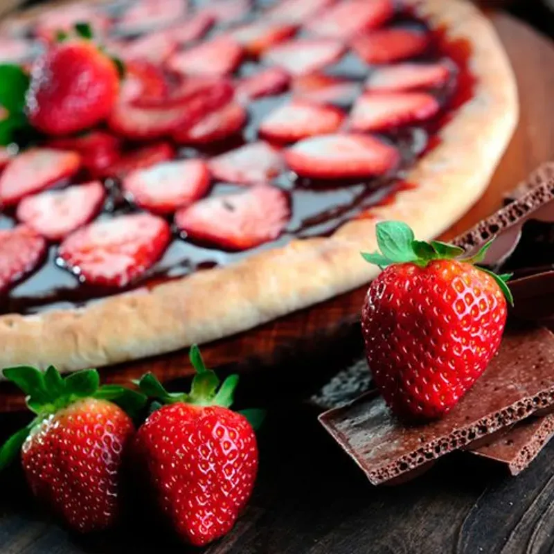 Pizza de Nutella y Fresas