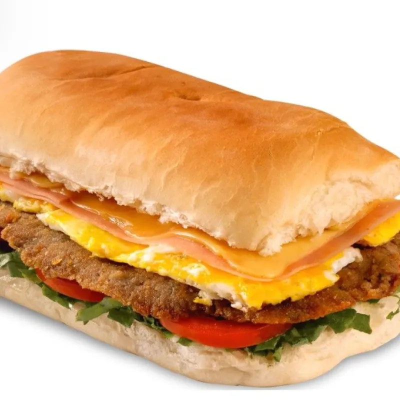 Sándwich campesino pan baguette