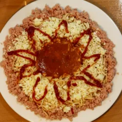 Espaguetis de jamón y queso 