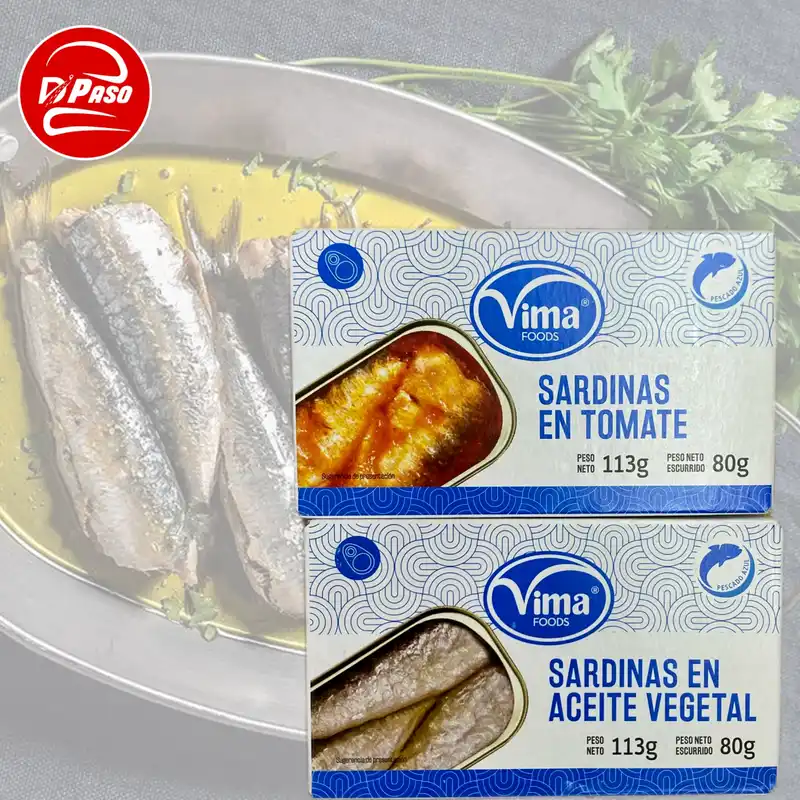 Sardinas en tomate y en aceite vegetal 