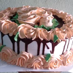 Cake con cobertura de chocolate 