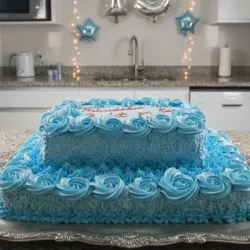 Cake rectangular grande de 2 pisos