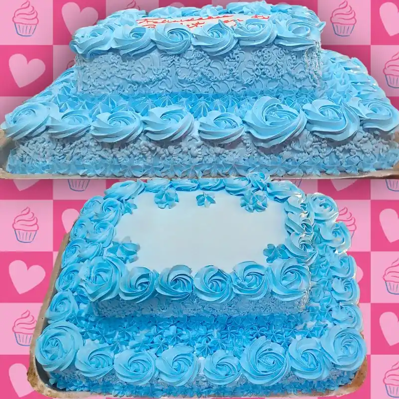 Cake rectangular grande de 2 pisos