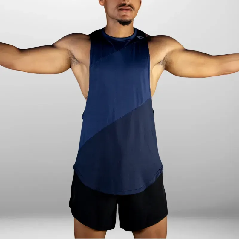 Camiseta abierta transpirante Platinnum Line color azul Xl