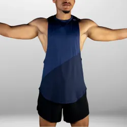 Camiseta abierta transpirante Platinnum Line color azul 