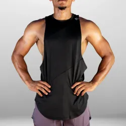 Camiseta abierta transpirante Platinnum Line color negro