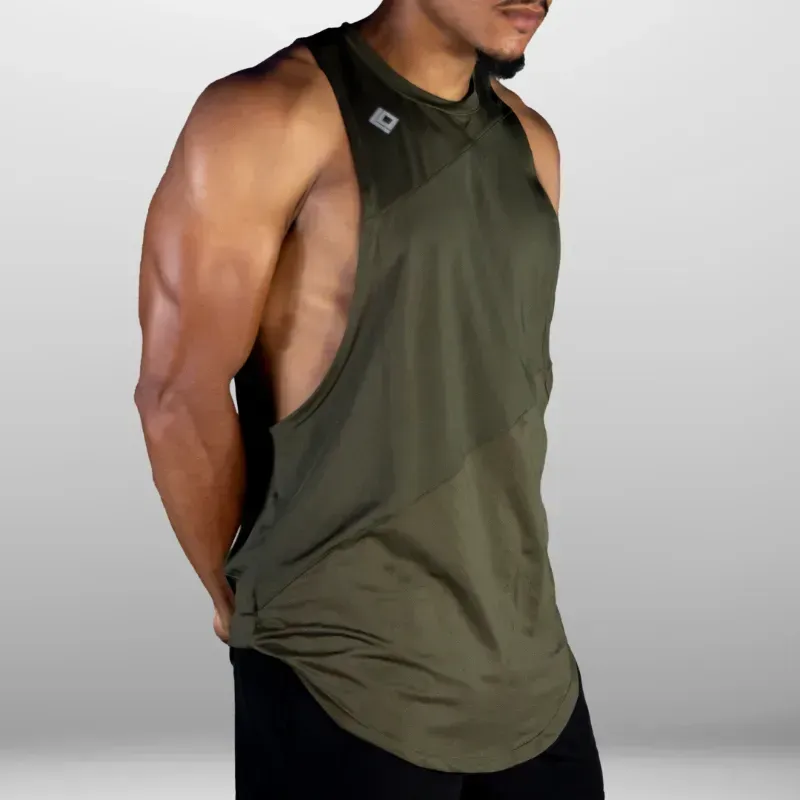 Camiseta abierta transpirante Platinnum Line color verde Xl