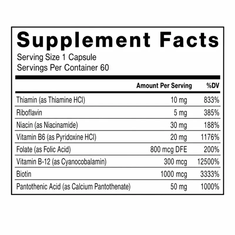Complejo vitaminico B Force Factor 60 Capsulas