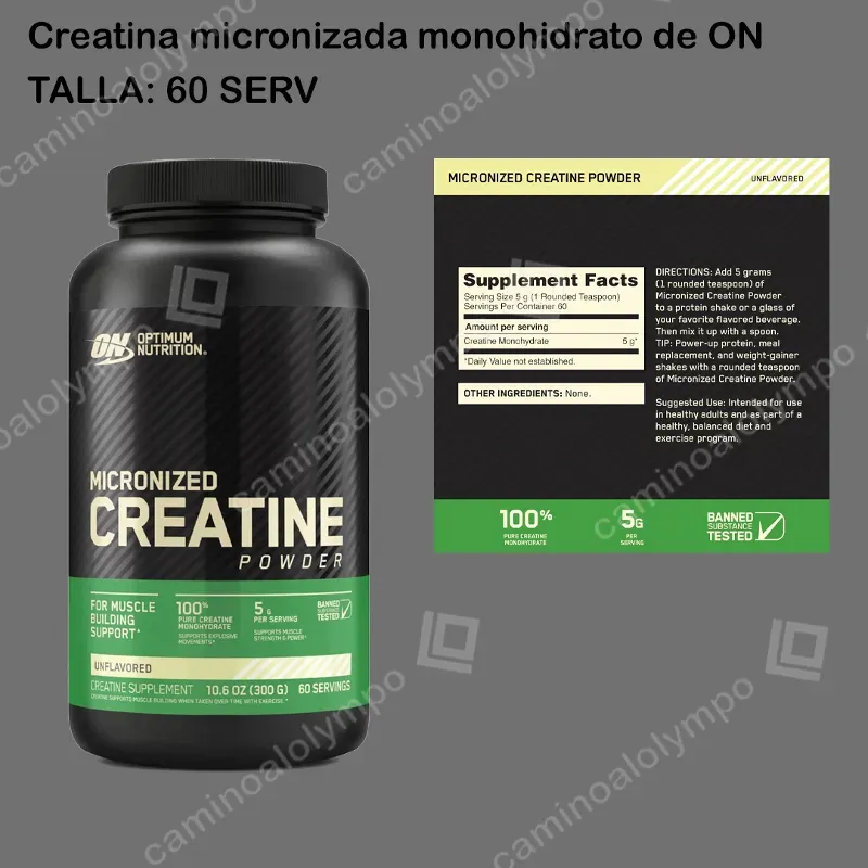 Creatina micronizada monohidrato de ON 60 serv