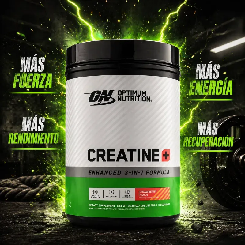 Creatina ON Monohidratada Plus de Rendimiento, Hidratación y Recuperación