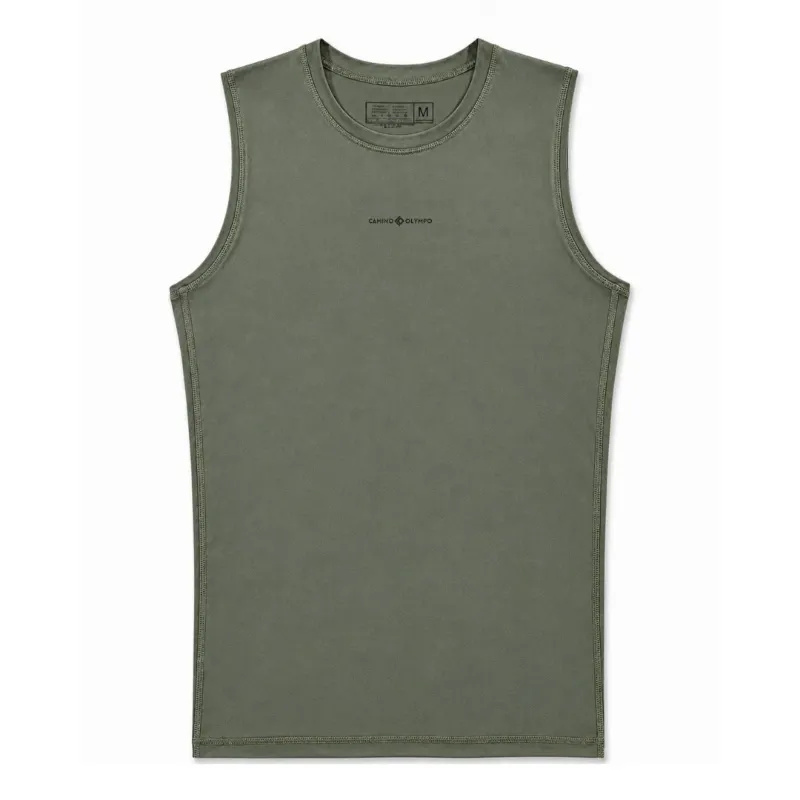 DESMANGADO DE COMPRESION BASIC MEN - VERDE MILITAR