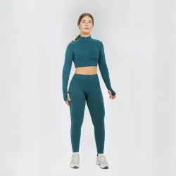 ENGUATADA CROP TOP CON ZIPPER BASIC – VERDE OSCURO