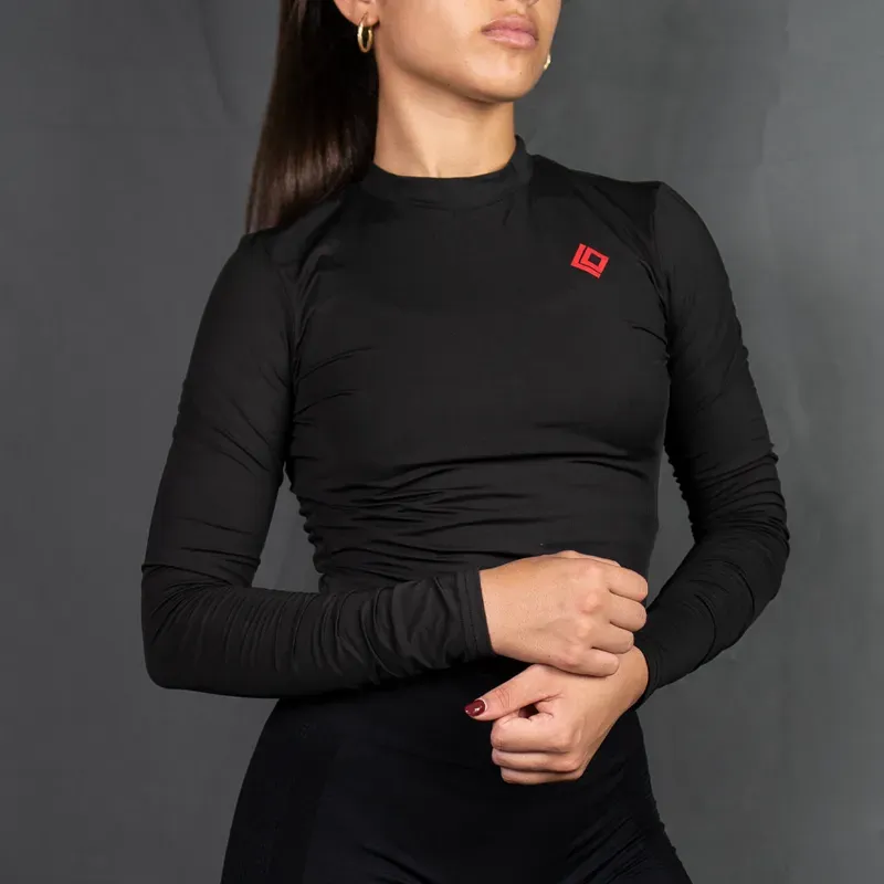 Enguatada crop top NEGRO para mujer