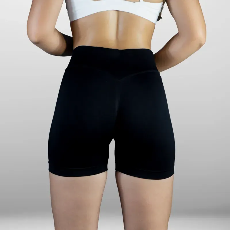 Licra Corta Push Up con Costura en V de la Platinum Line negro