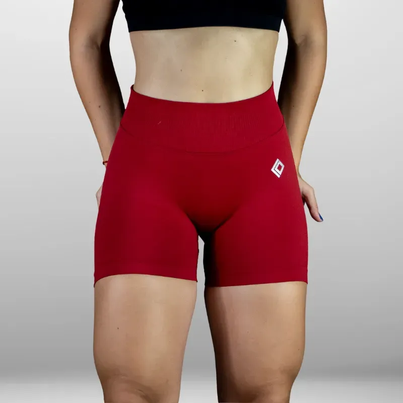 Licra Corta Push Up con Costura en V de la Platinum Line rojo
