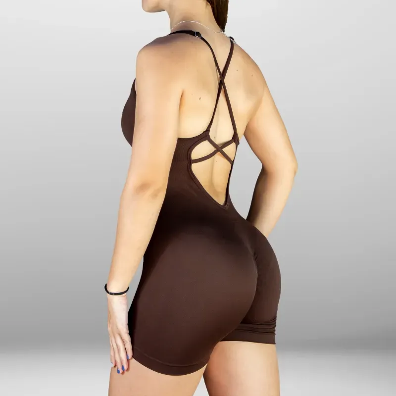 Mono Enterizo Push Up Platinum Line color marrón 