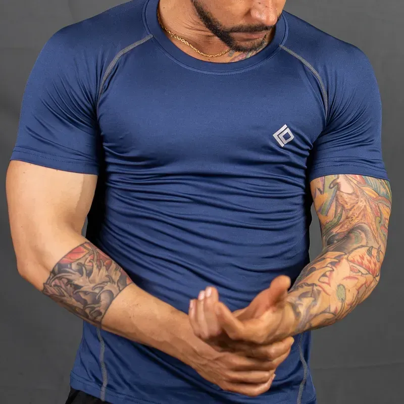Pullover de compresión azul navy para hombre L
