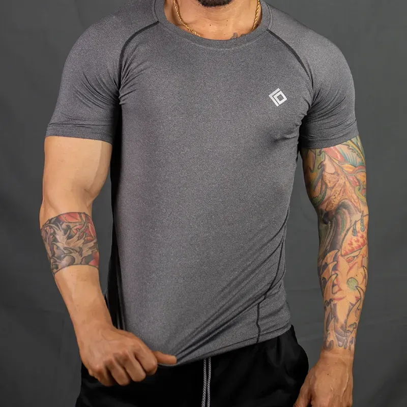 Pullover de compresión gris para hombre Xl