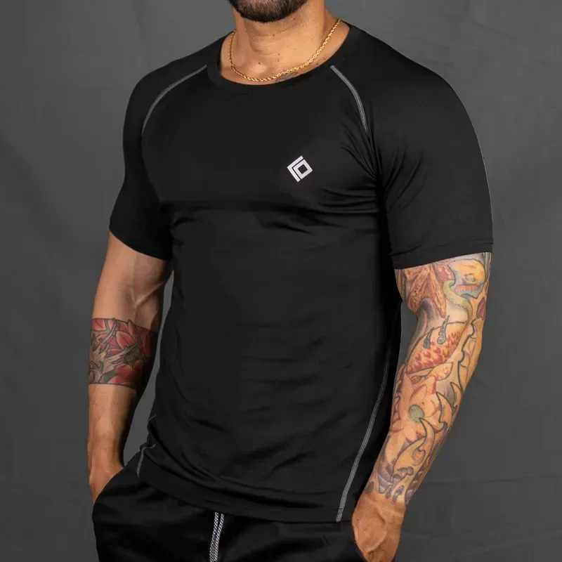 Pullover de compresión negro para hombre L