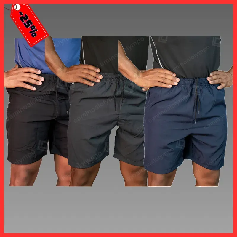 Set de 3 Short para runing Myprime azul oscuro, negro y gris