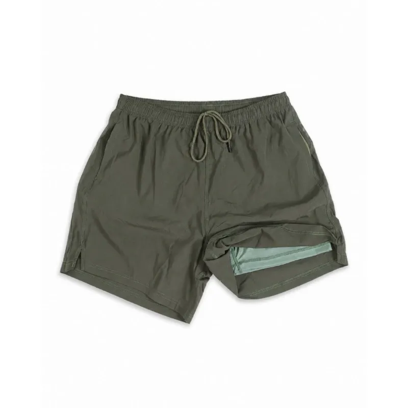 SHORT CON LICRA BASIC MEN - VERDE MILITAR