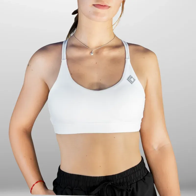 Top Deportivo Cruzado en Espalda de la Platinum Line color blanco