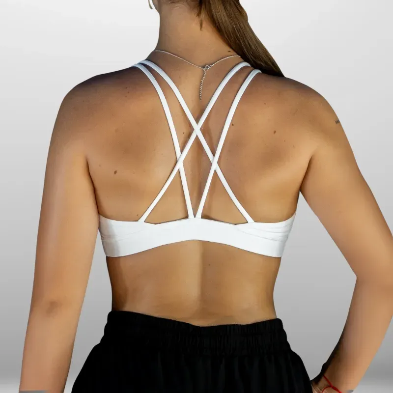Top Deportivo Cruzado en Espalda de la Platinum Line color blanco