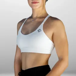 Top Deportivo Cruzado en Espalda de la Platinum Line color blanco