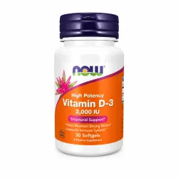 Vitamina D-3 2000 IU de alta potencia de NOW 30 CAPS