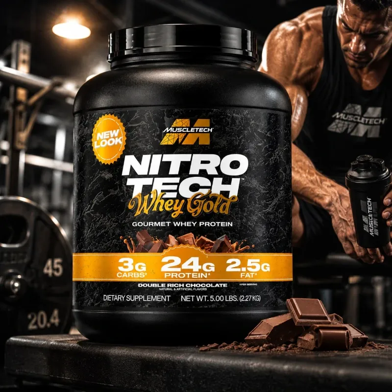 Whey Protein Nitro Tech 100% GOLD de Muscletech 5 LB