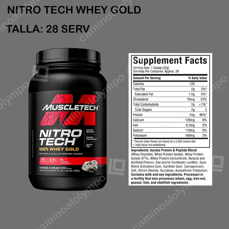 Whey Protein Nitro Tech 100% GOLD de Muscletech