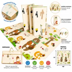 Alfombra Plegable Antigolpe Reversible para Bebé + Bolso (46" x 70")