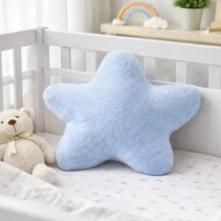 Almohada de Peluche para Cuna de Bebe forma de Estrella Azul.