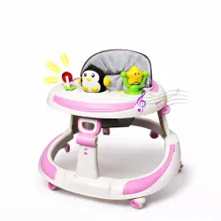 Andador Infantil Blanco y Rosa con Juguetes