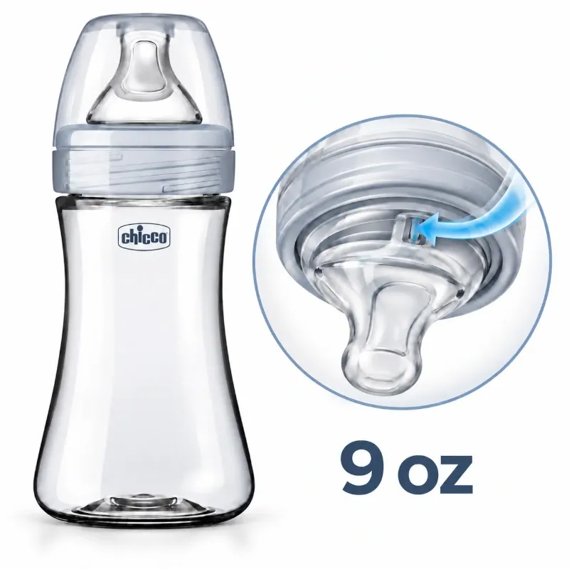 Biberón Chicco para Bebé, Interior de Vidrio, Exterior Tecnología Invici-Glass, BPA Free 9oz