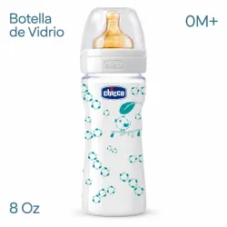 Biberón Chicco Unisex Vidrio Welfare Goma, 0M +, 8oz