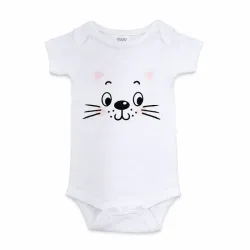 Body Blanco con Carita de Gato para Bebé