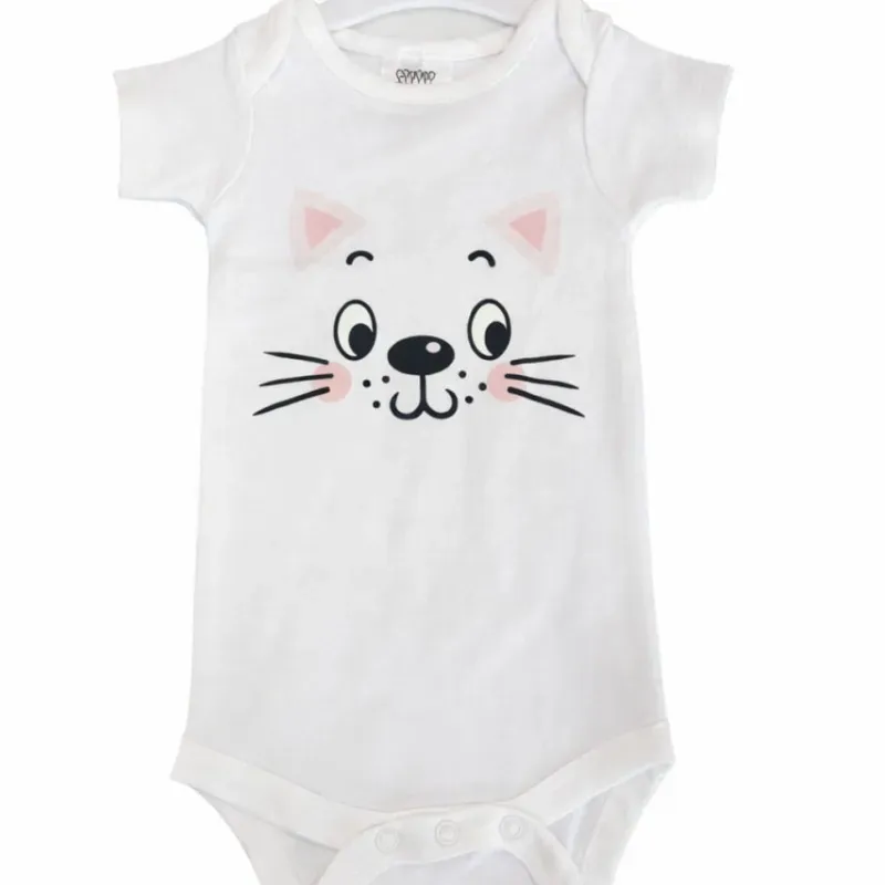 Body Blanco con Carita de Gato para Bebé