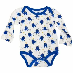 Body Infantil de Manga Larga con Pulpos Color Azul