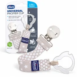 Cadena Chicco para Tetes, Mordedores y Juguetes Pequeños con Clip y Anillos de Fijación Suave